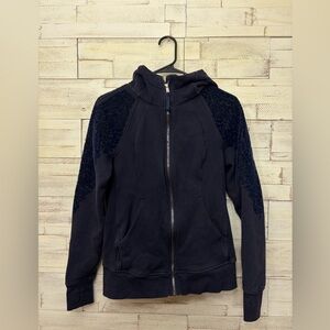 Lululemon Scuba hoodie‎ limited edition navy velvet velour floral size 6